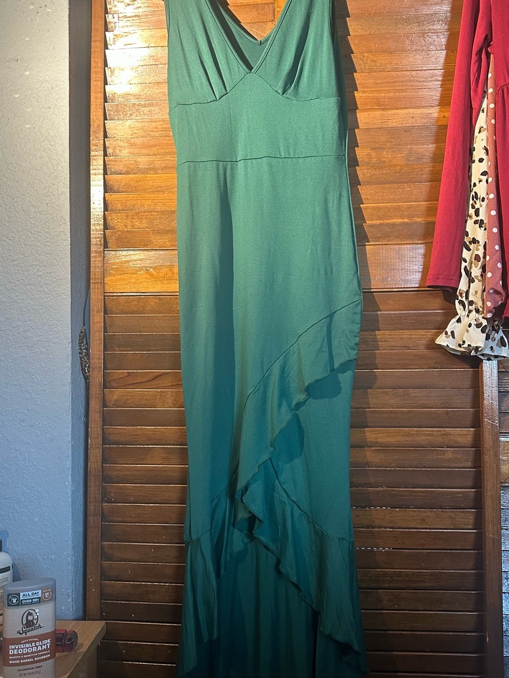 Elegant Green Ruffled Midi dress